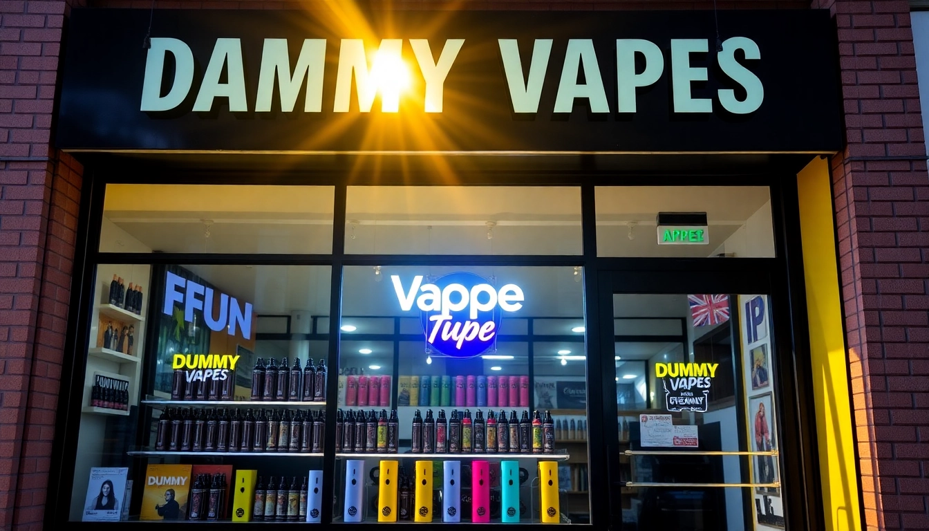 Find colorful Dummy Vapes near me in a vibrant storefront, displaying a variety of options for enthusiastic customers.