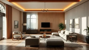 Transform your entire interior with a modern living room design featuring natural light and stylish furnishings.