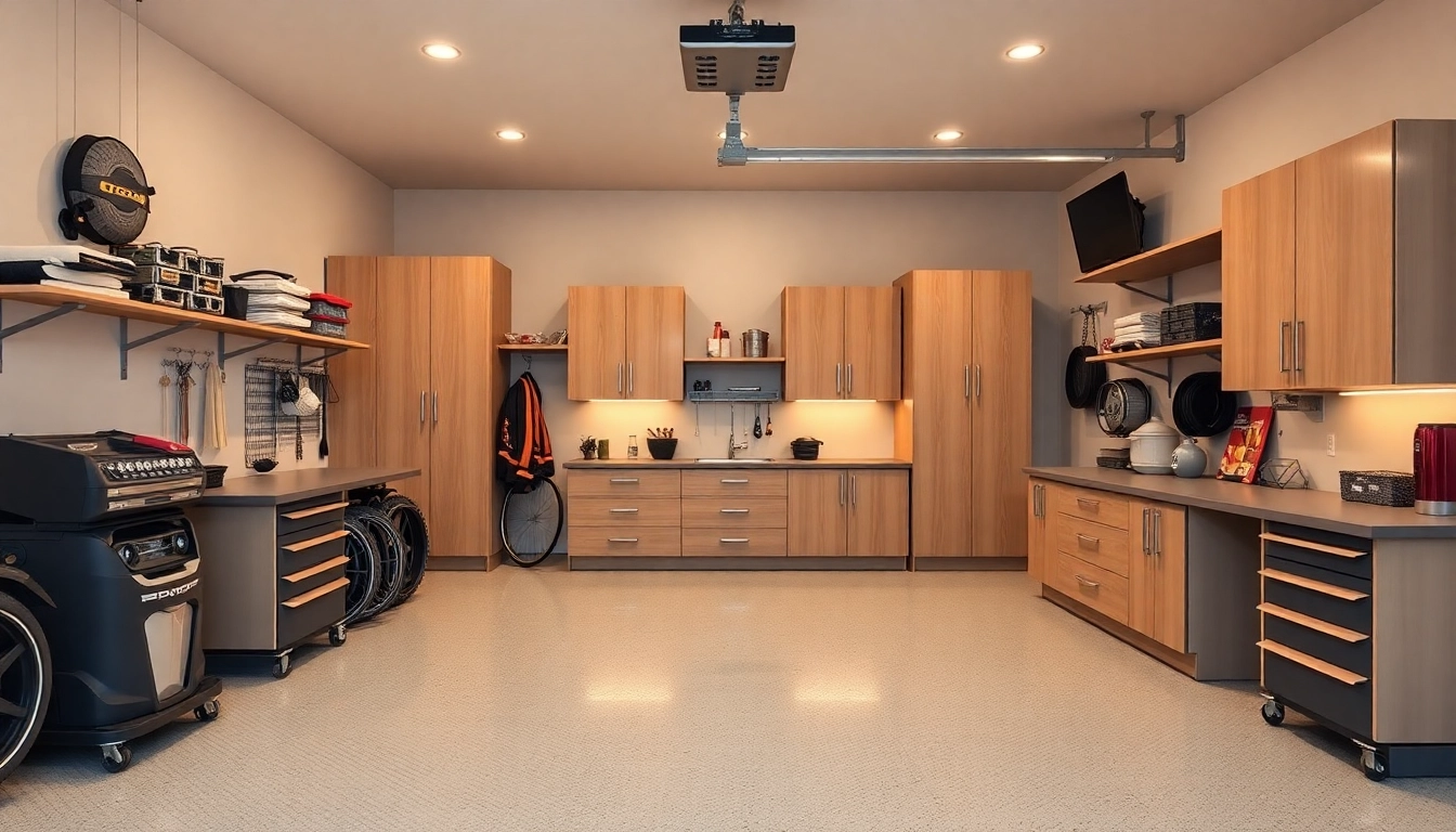 Transform your space with custom garages featuring sleek design and organized storage solutions.