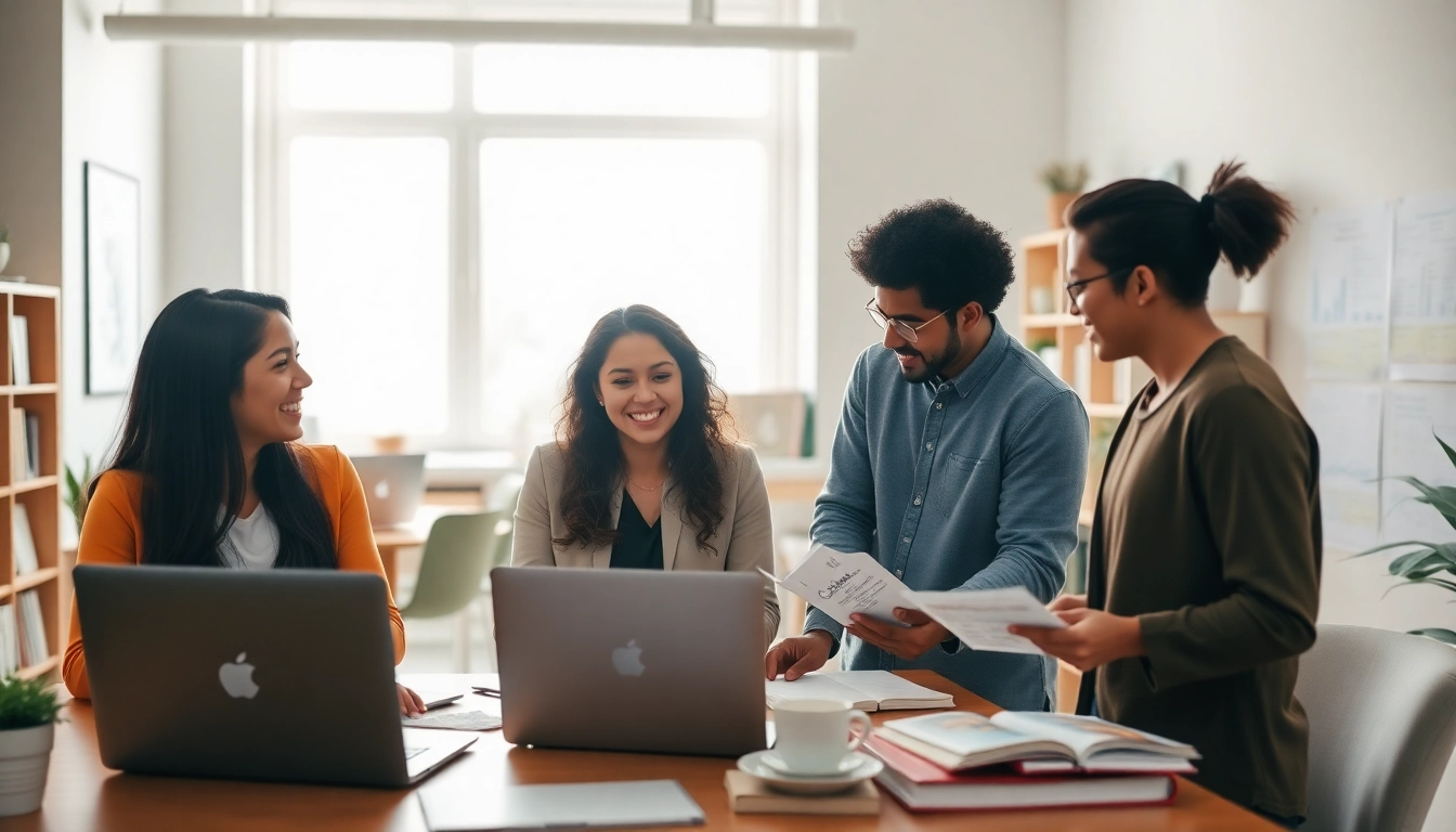 Discover what jobs click with you through a vibrant collaborative workspace depicting diverse career paths.