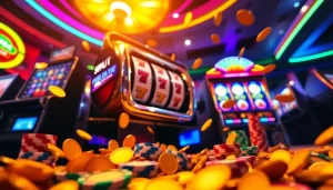 Experience thrilling สปินฟรี moments with colorful chips and captivating slot machines.