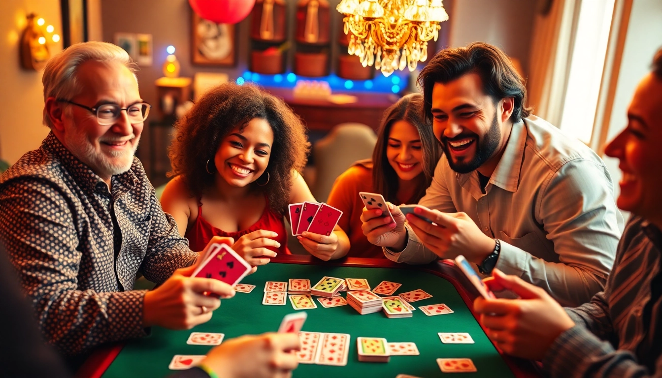 Engaging gameplay of rummy wealth, showcasing players immersed in a lively card game session.