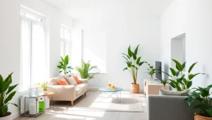 Experience professional bond cleaning Logan services in a bright and tidy living room setting.