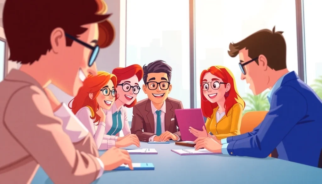 Creating engaging Unternehmensanimation showcasing teamwork and creativity in a modern office environment.