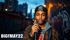 Showcase of BigMay202 interviews featuring the artist's vibrant style in an urban setting.