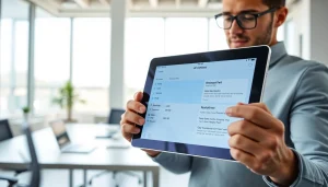 Analyze text for authenticity with the effective AI checker tool displayed on a tablet.
