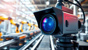 Capture of a machine vision system showcasing its functionality in a factory environment.