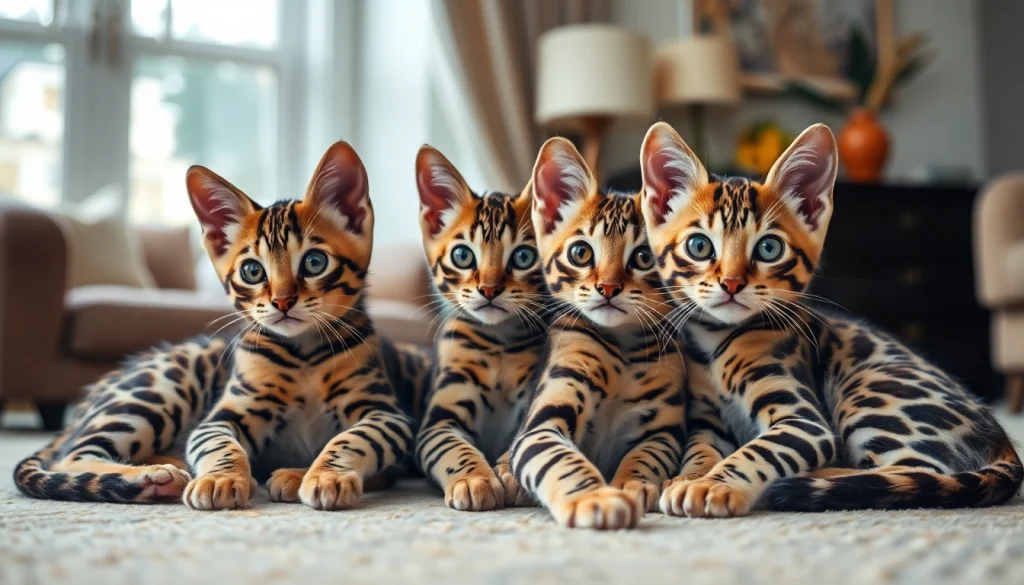 Playful Bengal Kittens for Sale showing unique patterns and warm charm in a cozy setting.