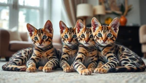 Playful Bengal Kittens for Sale showing unique patterns and warm charm in a cozy setting.