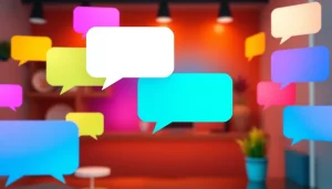 Engage in insightful دردشة كتابية with dynamic chat bubbles conveying vibrant conversations.