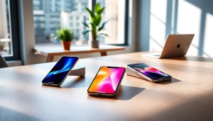 Discover how to buy iPhone models with vibrant displays in a modern setting.