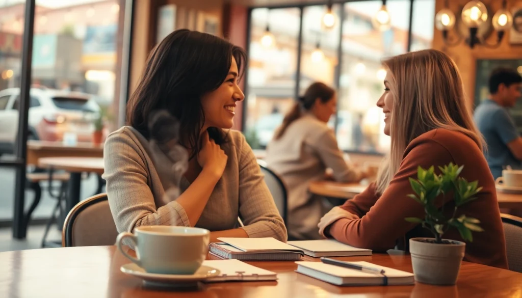 Engaging conversation at a café showcases ways to meaningfully reconnect with friends over coffee.