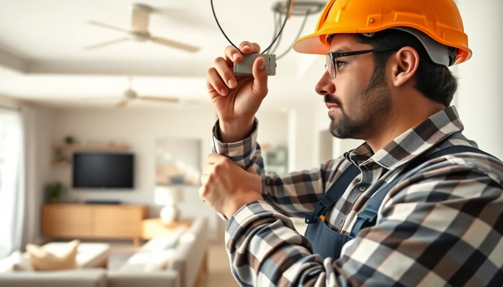 Electrician performing quality work as an Electrical Contractor Clearwater in a modern home environment.