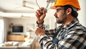 Electrician performing quality work as an Electrical Contractor Clearwater in a modern home environment.