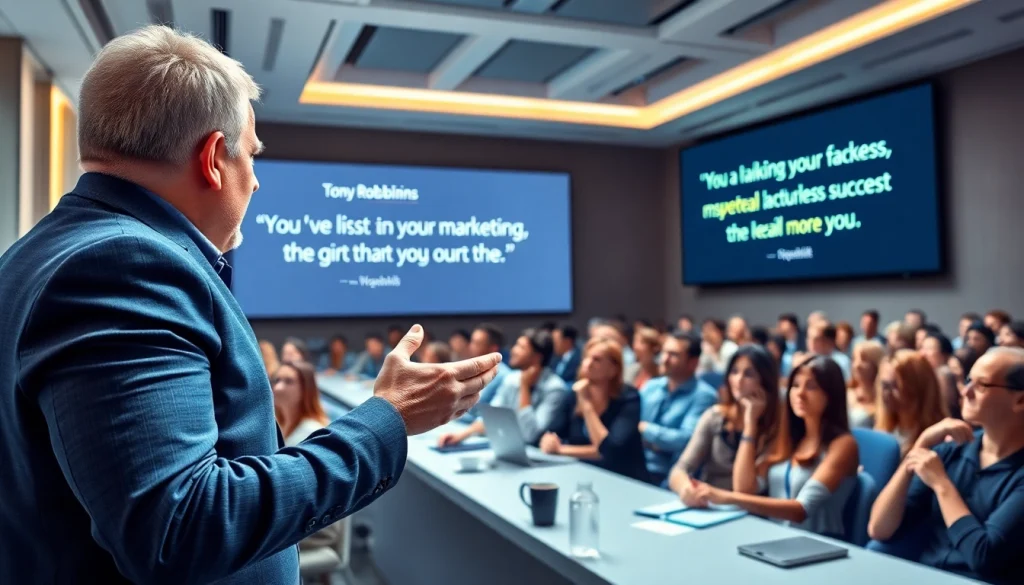 Empowering audience engagement with Tony Robbins ClickFunnels as the core focus in a dynamic conference setting.