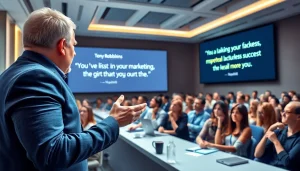 Empowering audience engagement with Tony Robbins ClickFunnels as the core focus in a dynamic conference setting.