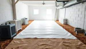 Crawl space encapsulation with a smooth vapor barrier and modern installation tools