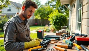 Pest control Sydney technician inspecting a residential area for pest issues.