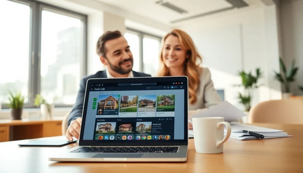 Selling my house urgently with a professional couple planning in a modern office.