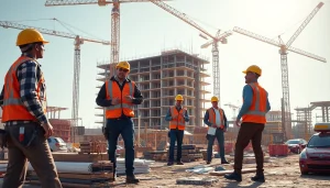 Builders at work showcasing the professionalism of texas association of builders on a dynamic construction site.