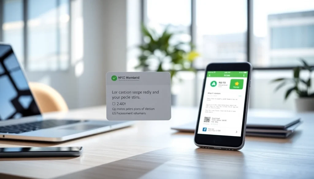 Showcasing a review card from https://www.reviewcardsgoogle.com in a modern office setting, enhancing the user experience.