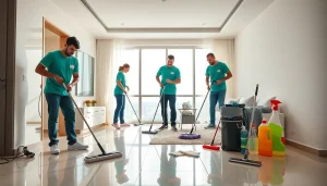 Transforming spaces with move in deep cleaning services Dubai featuring a dedicated cleaning team in action.