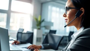 Focused professional providing Legal Intake Services in a modern office environment.