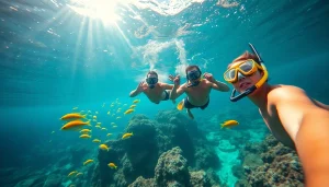 Engaging snorkelers exploring the vibrant underwater life in snorkeling puerto rico.