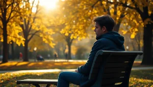 Person reflecting on the emotional impact of a relationship breakup in a serene park.