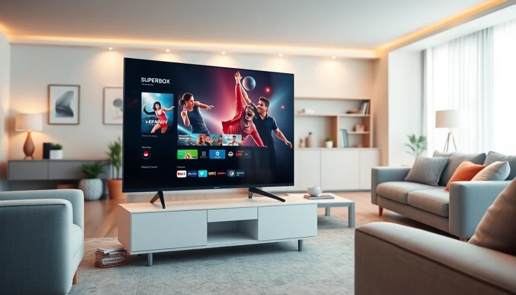 Experience the premium features of the superbox tv in a stylish living room setup.
