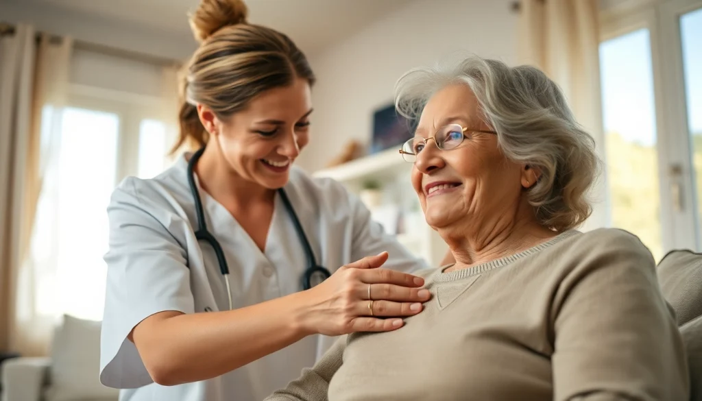 Providing compassionate in home care austin tx services to an elderly patient in a cozy setting.