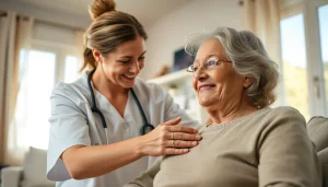 Providing compassionate in home care austin tx services to an elderly patient in a cozy setting.