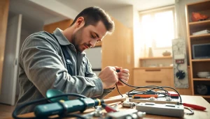 Electrician providing high-quality Electrical Service in a modern home environment.