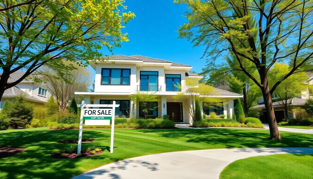 Highlighting a beautiful home for sale, perfect to buy a house in a serene neighborhood.