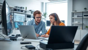 Providing computer it support through expert assistance in a modern office environment.