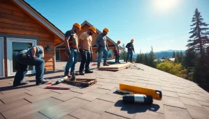 Roofing companies Vancouver Wa team installing a new roof on a home.