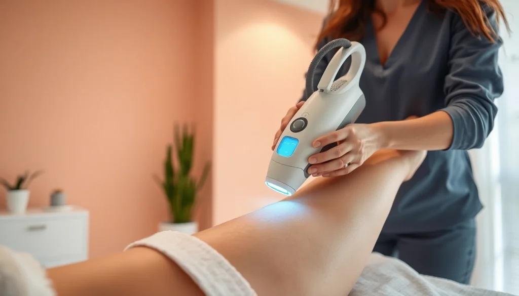 Experience effective laser hair removal technique demonstrated on smooth skin in a modern clinic.