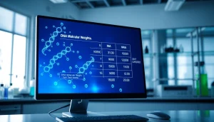 Utilize the DNA Molecular Weight Calculator on a computer interface for precise calculations.