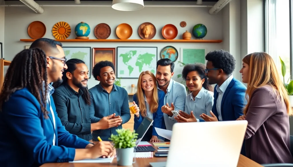 Showcasing the Callzent Culture through diverse teamwork and collaboration in a vibrant office.