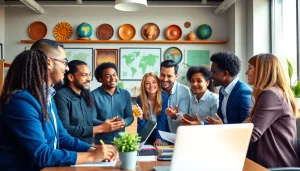 Showcasing the Callzent Culture through diverse teamwork and collaboration in a vibrant office.