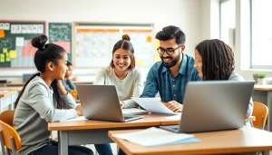 Engaged students receiving Math Tuition in a vibrant classroom setting, showcasing an interactive and supportive learning environment.