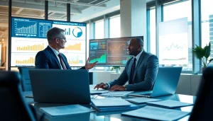 Maximize ERC benefits with a financial consultant analyzing data in a bright office.