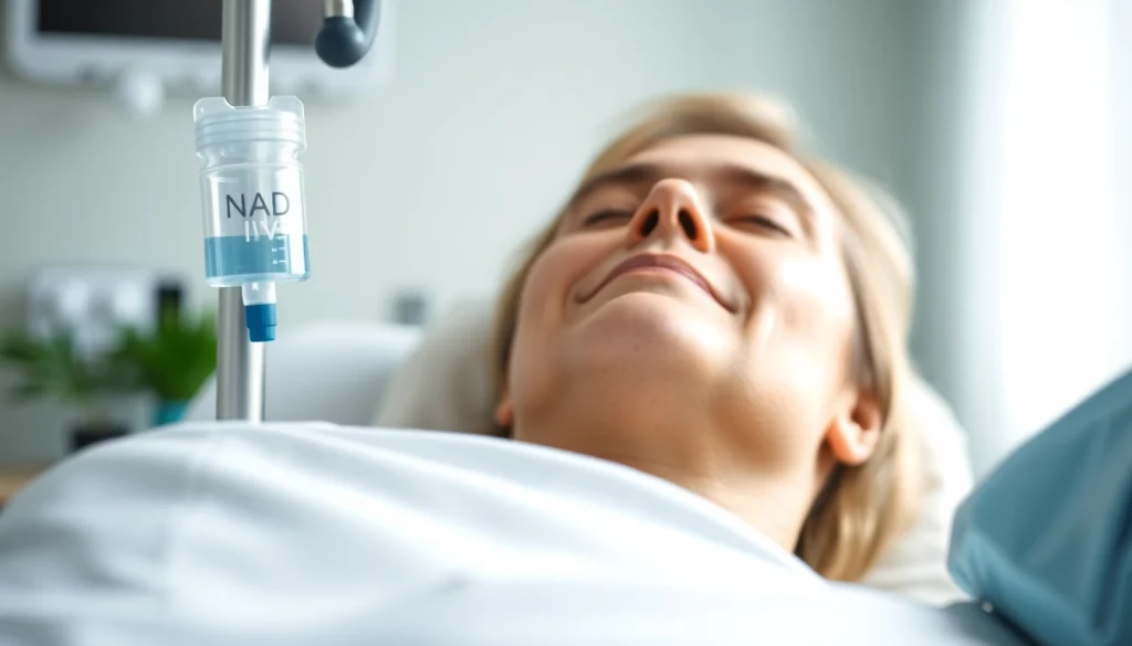 Learn what is nad iv therapy through an image of a patient receiving therapy in a calming setting.