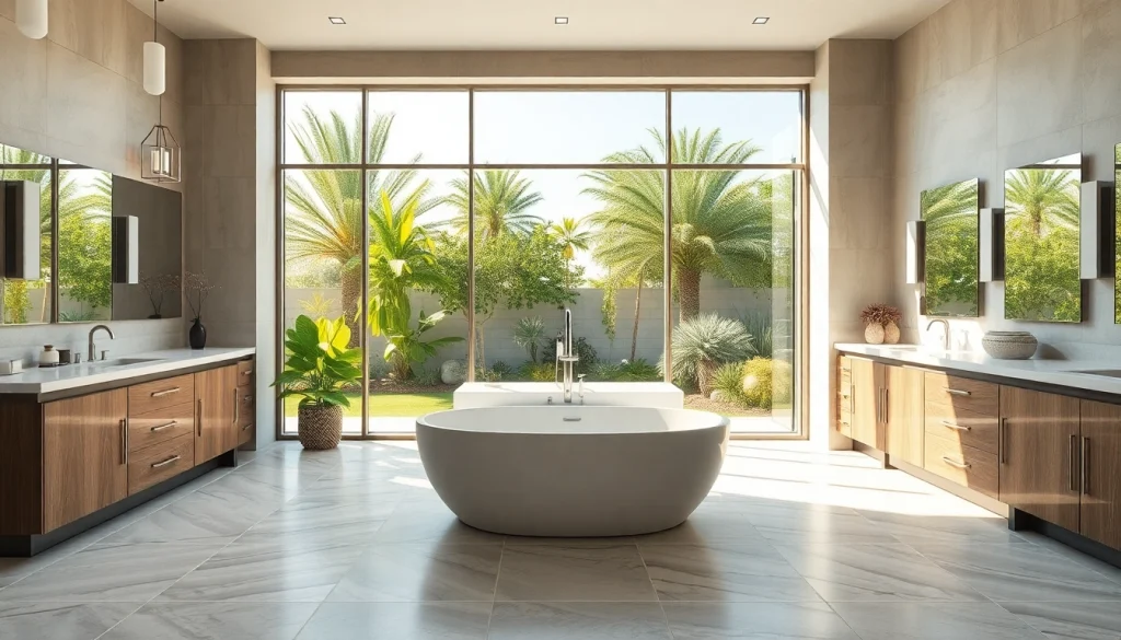 Transforming a contemporary bathroom remodeling Palm Springs with elegant fixtures and bright lighting.