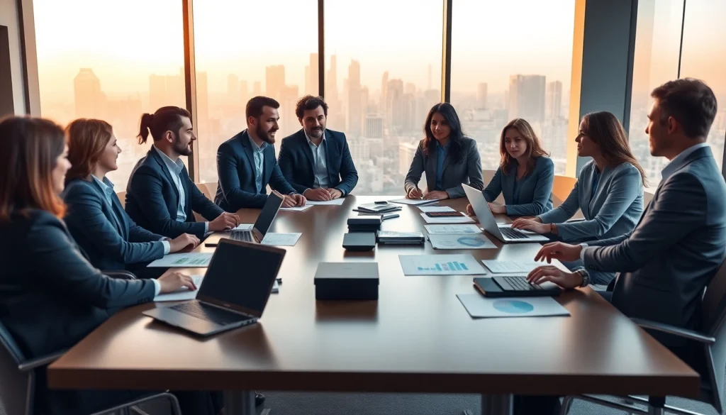 Dynamic collaboration among a real estate investment group in a modern setting