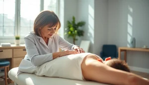Chiropractor near me demonstrating care in a modern clinic environment.