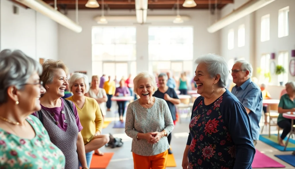 Participating seniors enjoying activities at the howard lieburn senior center in Las Vegas with vibrant colors.