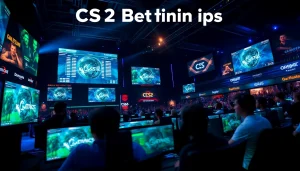 Betting insights and tips for CS2 matches displayed in a competitive gaming arena.