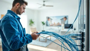 Install Sonic Fiber internet service in a tech-savvy home environment with professional technicians.