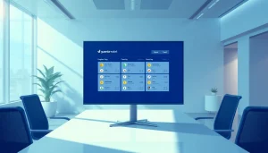Showcase the guarda wallet interface amid a modern office setting, highlighting digital finance.